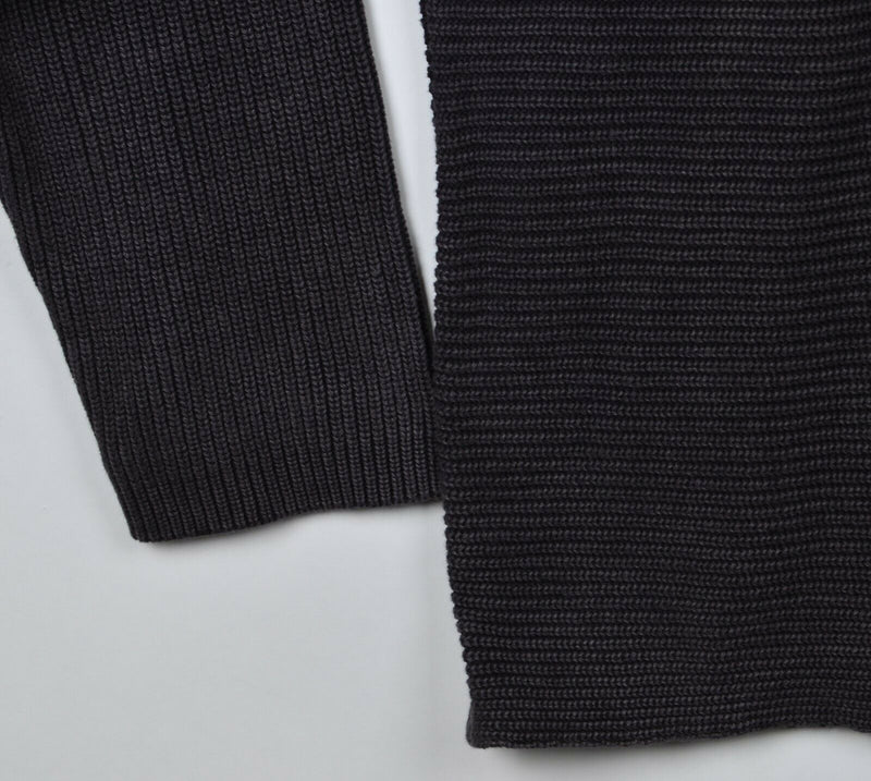 Carbon 2 Cobalt Men's XL Ribbed Knit Dark Gray Distressed Crew Neck Sweater