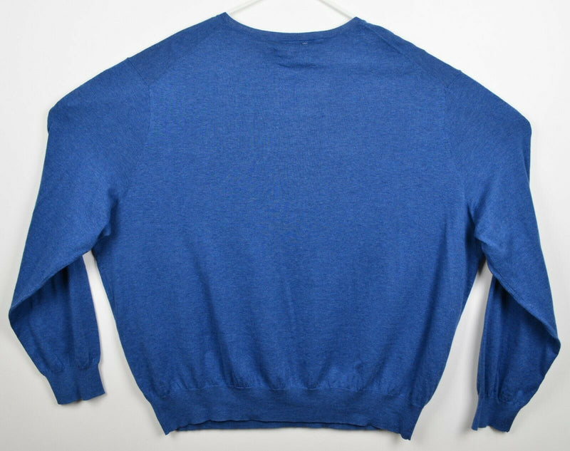 Polo Ralph Lauren Men's 4XB Big Blue V-Neck Pima Cotton Pullover Sweater