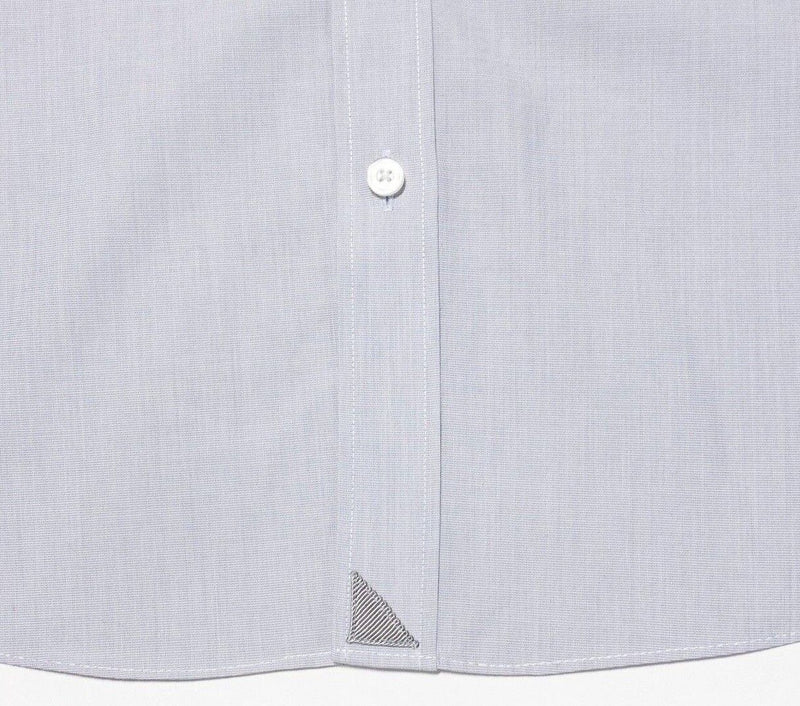 UNTUCKit Large Wrinkle Free Shirt Men's Gray Short Sleeve Button-Front Recolte