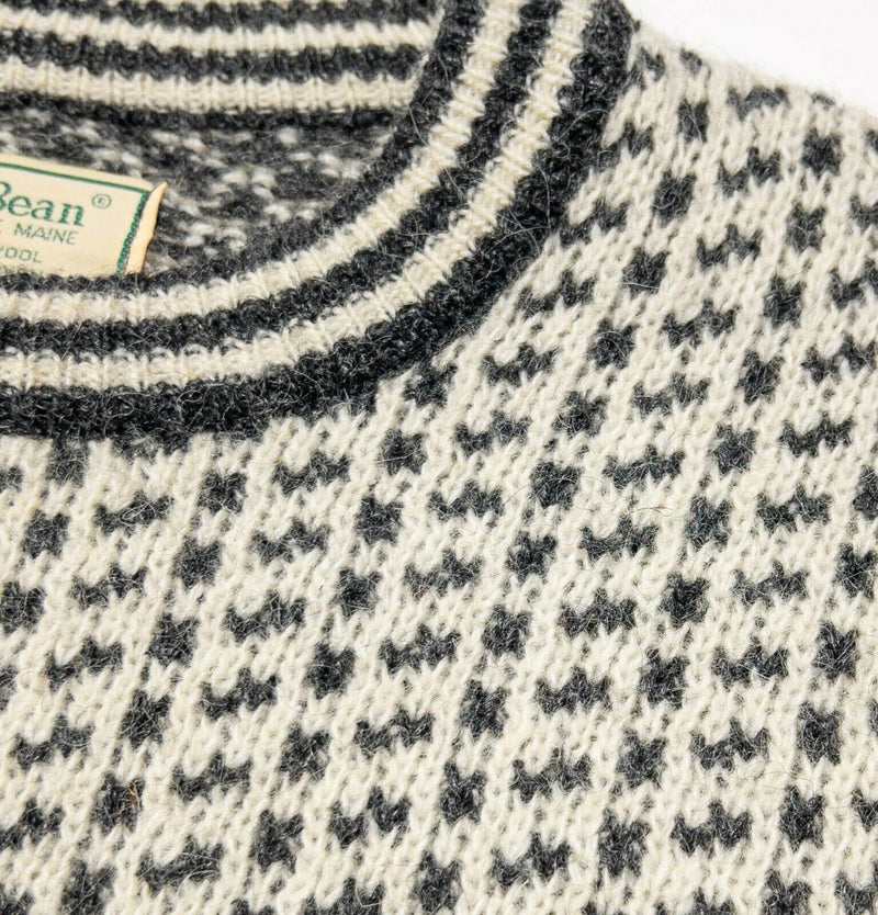 L.L. Bean Fisherman Sweater Men's Large Vintage Birdseye Wool Nordic Norway