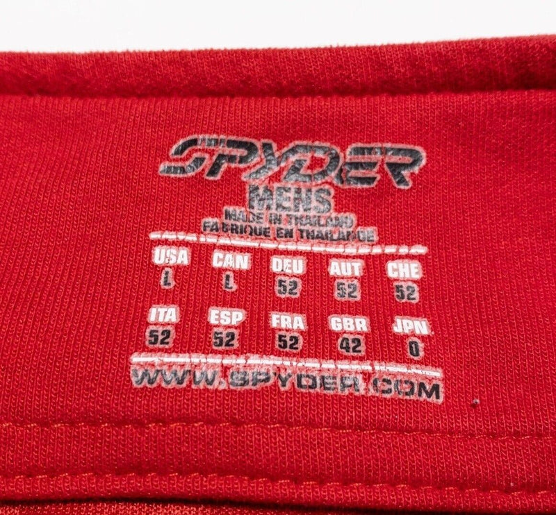 Spyder 1/4 Zip Pullover Men's Large Red Stripe Ski Base Layer Outdoor Logo