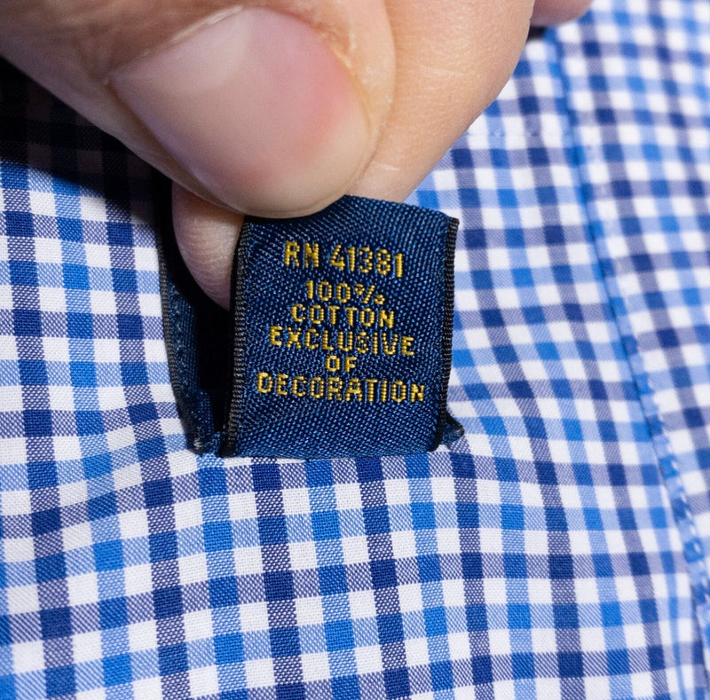 Polo Ralph Lauren 4XLT Men's Shirt Button-Down Blue Check Long Sleeve 4XL Tall