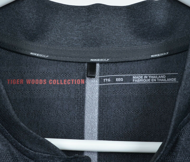 Tiger Woods Collection Men's Sz 2XL Snap Henley Collar Nike Golf Gray Golf Shirt
