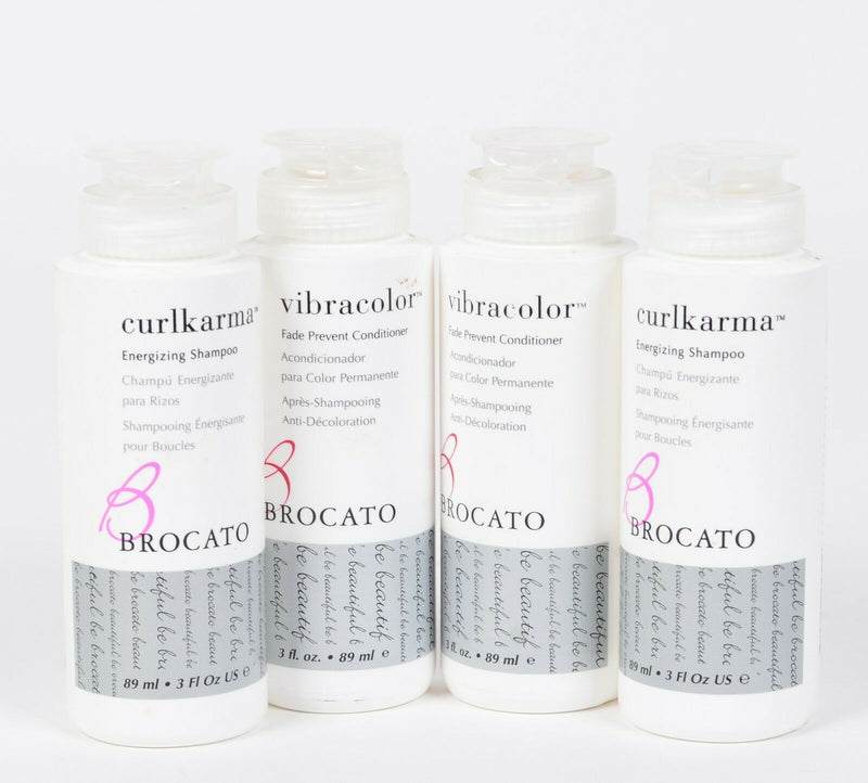 Brocato Curlkarma Energizing Shampoo & Fade Prevent Conditioner (4 Pack) 3 fl oz