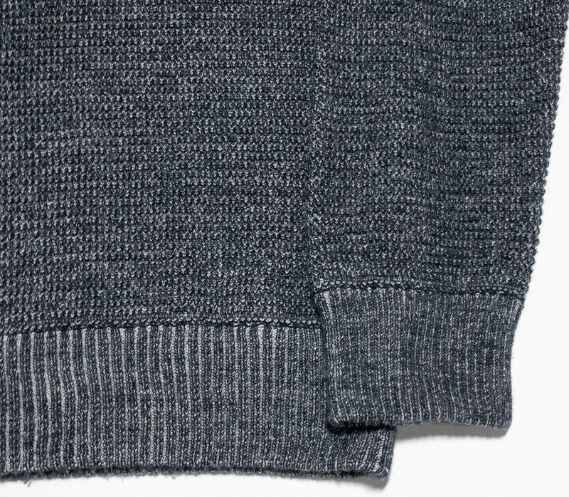 Billy Reid Men's Large Alpaca Wool Blend Shawl Collar Gray/Blue Knit Sweater