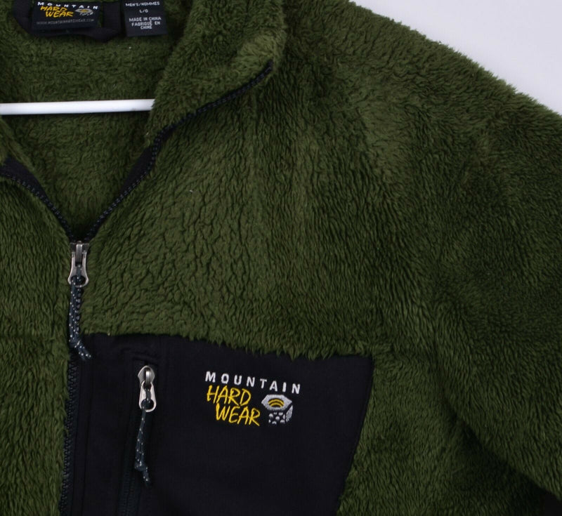 Mountain Hardwear Men's Large Fuzzy Fleece Monkey Fleece Green Full Zip Jacket