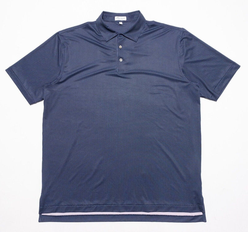 Peter Millar Summer Comfort XL Men's Golf Polo Polka Dot Blue Wicking Stretch