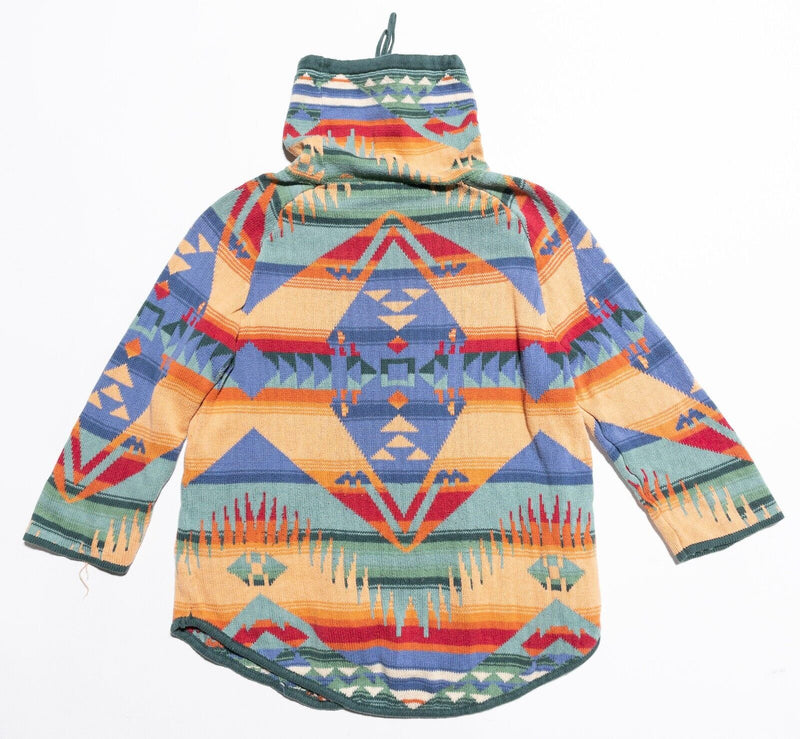 Chaps Ralph Lauren Aztec Sweater Women's Medium Southwestern Cowl Neck Pullover