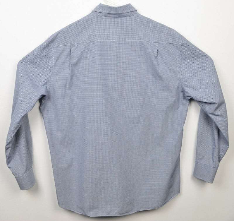 Todd Snyder Men's 16.5-32/33 Blue Micro-Check Button-Down Dress Shirt