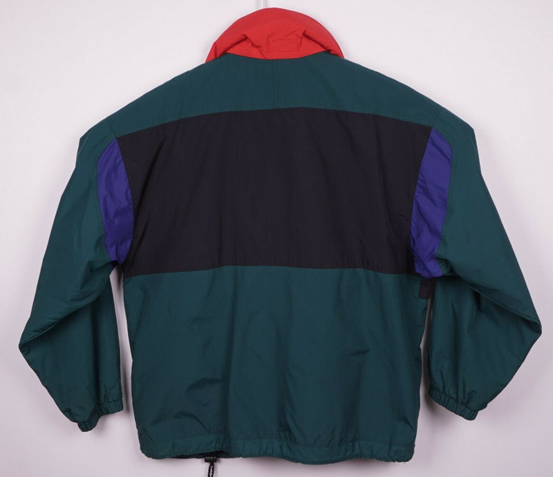 Vintage 90s Obermeyer Men's Large Anorak Colorblock Red Violet Green Ski Jacket