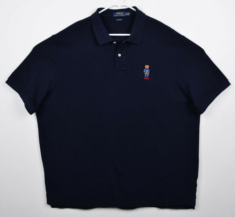 Polo Ralph Lauren Polo Bear Men's 2XL Classic Fit Navy Blue USA Flag Polo Shirt