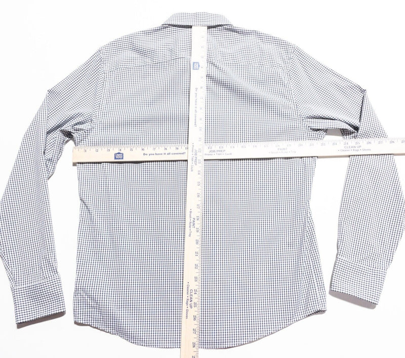 UNTUCKit Performance Shirt Men's Large Slim Fit Nylon Wicking White Check Button