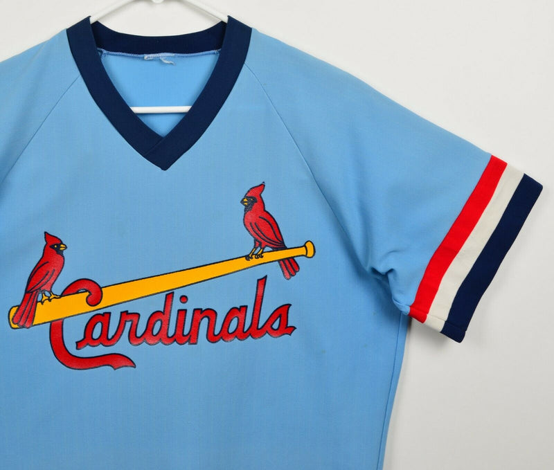 Vtg 1980s St. Louis Cardinals Men's Large Sand-Knit Medalist Light Blue Jersey