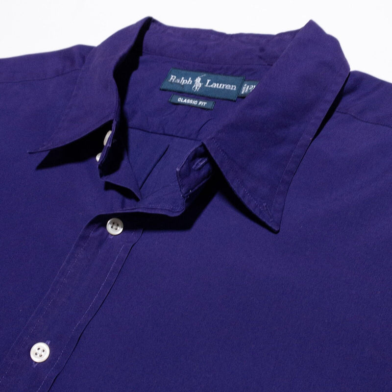 Polo Ralph Lauren Shirt Men's 2XLT Tall Long Sleeve Classic Fit Solid Purple