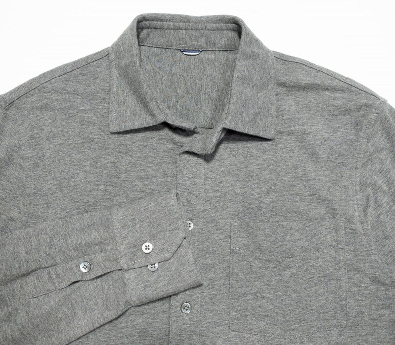 Kit & Ace Shirt Men's Fits Small Technical Cashmere Button-Front Heather Gray