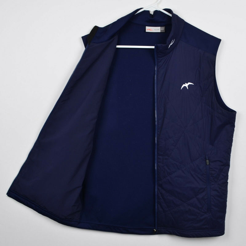 KJUS Men's Medium (50) "Retention Vest" Quilted Navy Blue Golf Puffer Vest