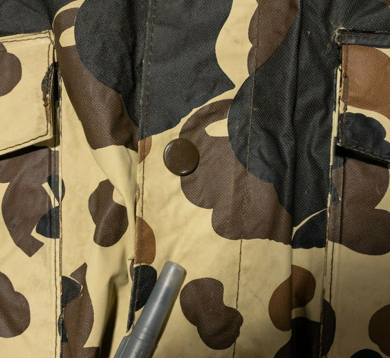 Columbia Duck Camo Jacket Men's Large Hunting Rain Hooded Zip PVC Camouflage