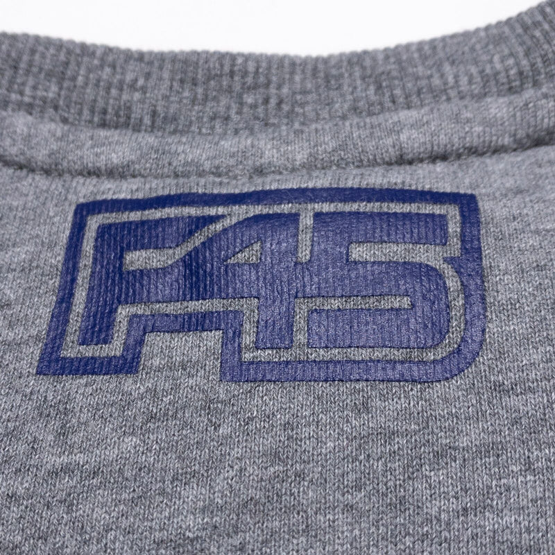 F45 Functional 45 Sweatshirt Men's XL Gray Striped Crewneck Fitness Gym Training