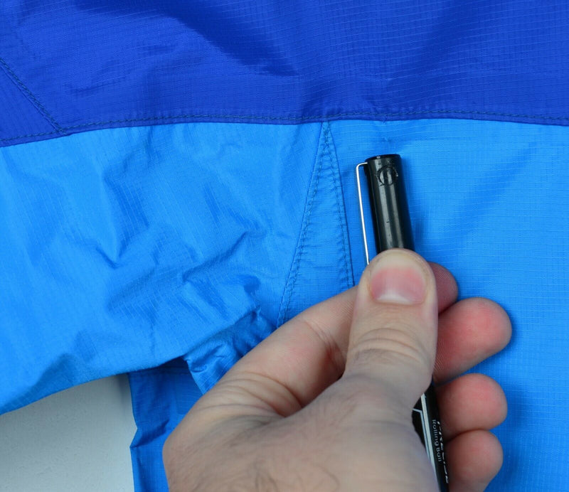 Marmot Men's Small Blue Two-Tone Full Zip Hooded Hiking Rain Shell Jacket