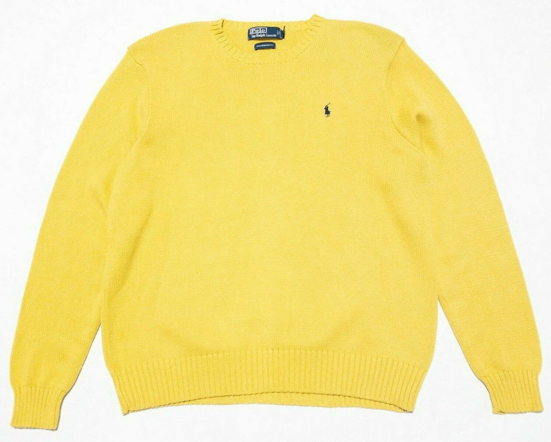 Polo Ralph Lauren Crewneck Knit Sweater Solid Yellow Pullover Men's 2XL