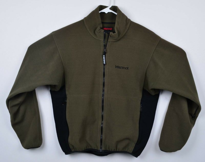 Marmot Windstopper Men Medium Olive Green Full Zip Made in Canada Fleece Jacket