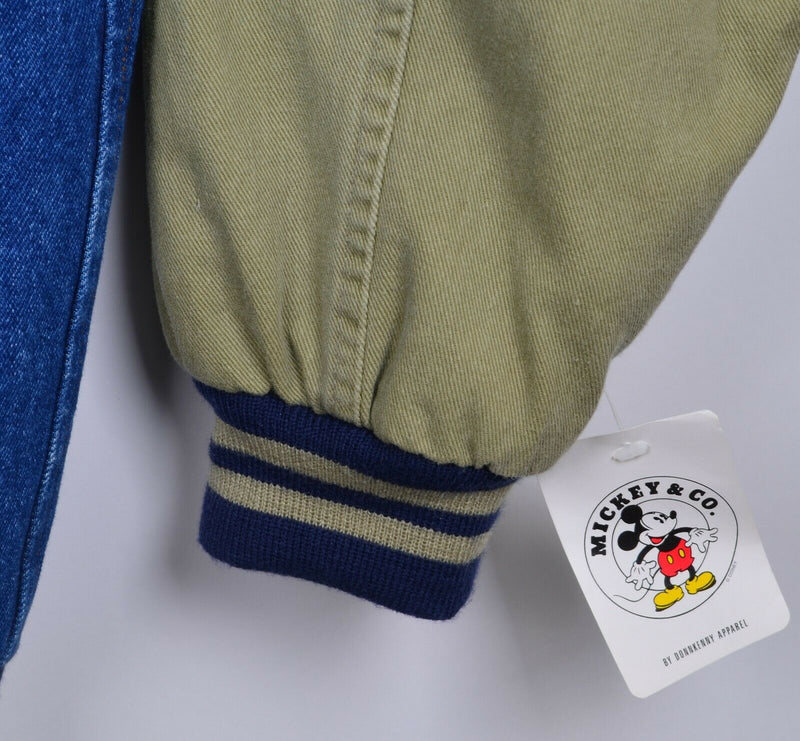 Vintage 90s Mickey & Co. Men XL Denim Snap Embroidered Disney Bomber Jacket