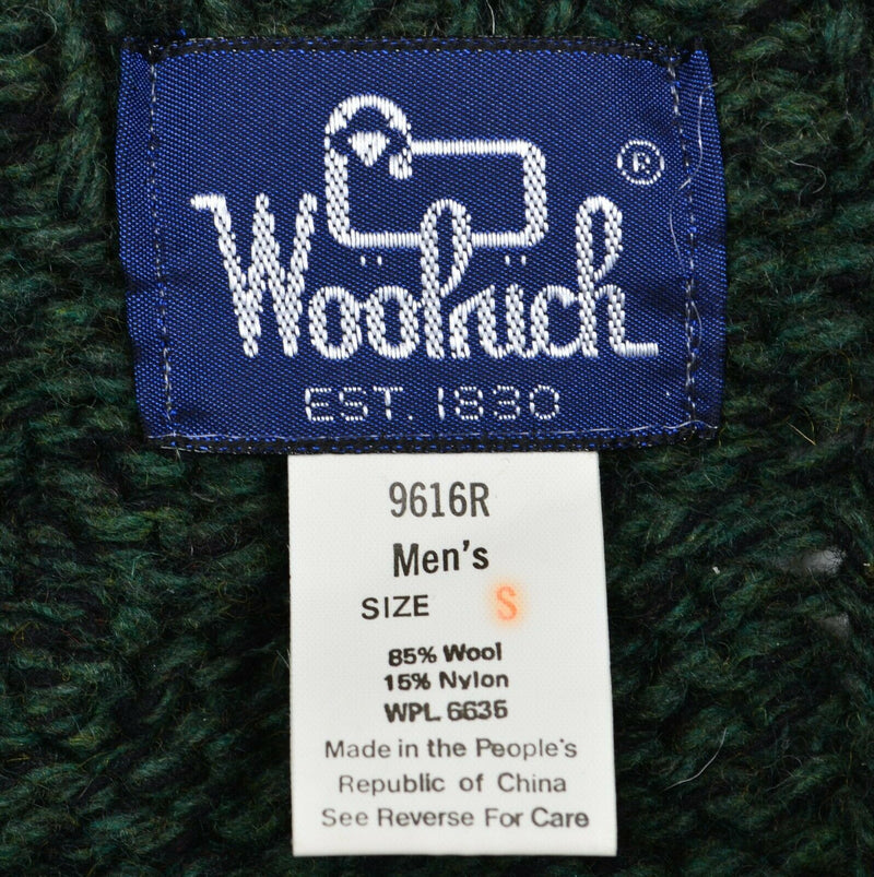 Vintage Woolrich Men's Small Cable-Knit Reindeer Fair Isle Crewneck Sweater