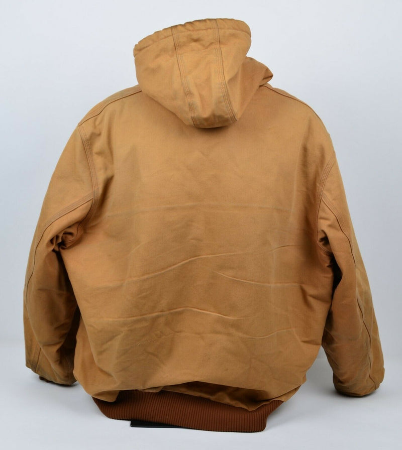 Vtg Carhartt Men's 3XL Tall Quilt Lined Brown Duck J140 Distressed Work Jacket