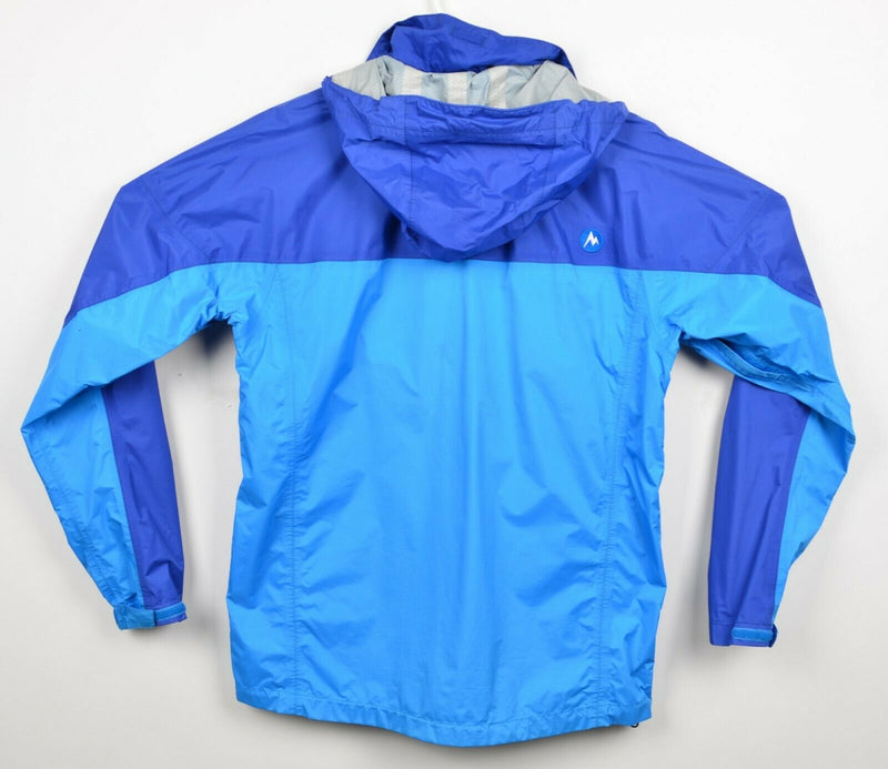 Marmot Men's Small Blue Two-Tone Full Zip Hooded Hiking Rain Shell Jacket