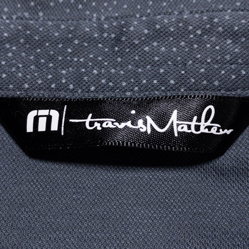 Travis Mathew Polka Dot Golf Polo Men's Small Gray Stretch Short Sleeve