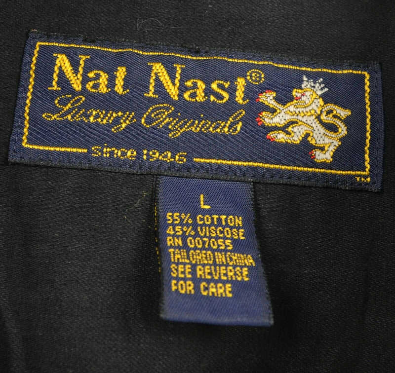Nat Nast Men's Sz Large Diamond Pearl Snap Smile Pocket Western Rockabilly Shirt