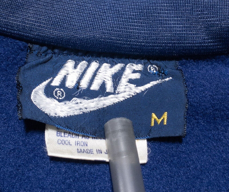 Vintage 80s Nike Jacket Men's Medium Snap-Front Blue White Track Box Logo Japan