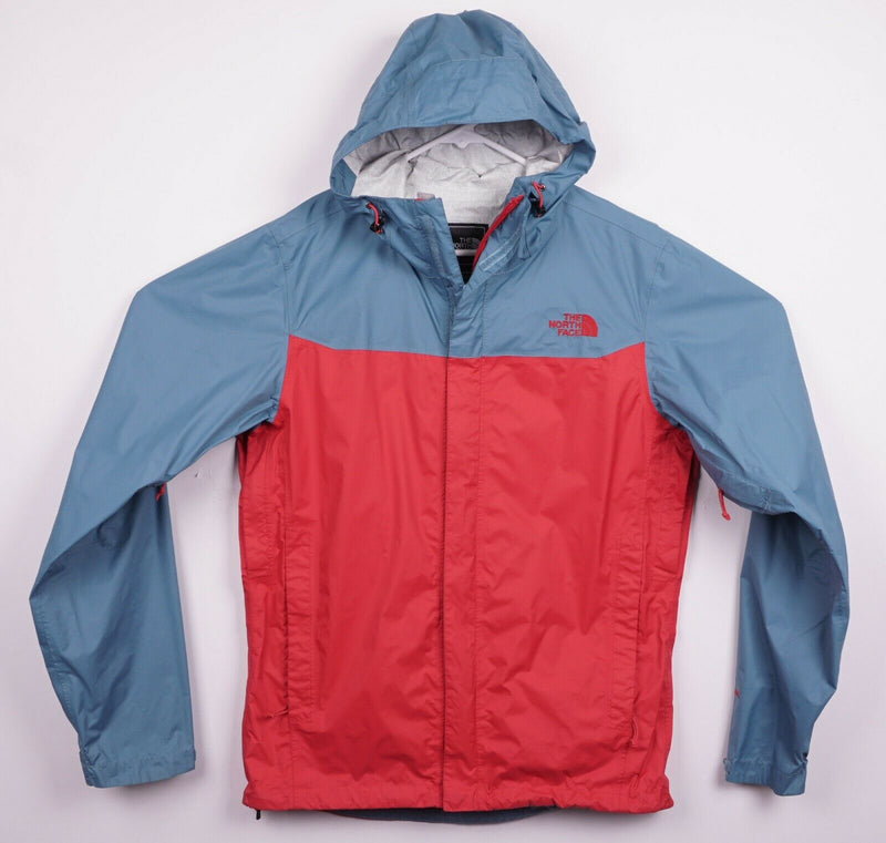 The North Face Men's Small HyVent 2.5L Blue/Red Windbreaker Hooded Rain Jacket