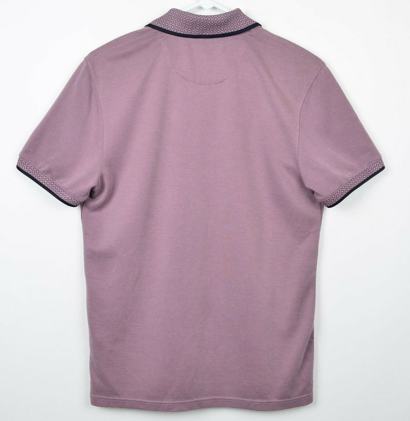 Ted Baker London Men's Sz 2 Small Pink Modal Polyester Short Sleeve Polo Shirt
