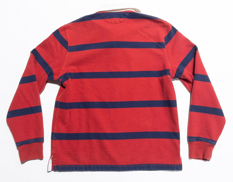 Polo Ralph Lauren Rugby Shirt Men's Medium Vintage 90s Red Striped Preppy Polo