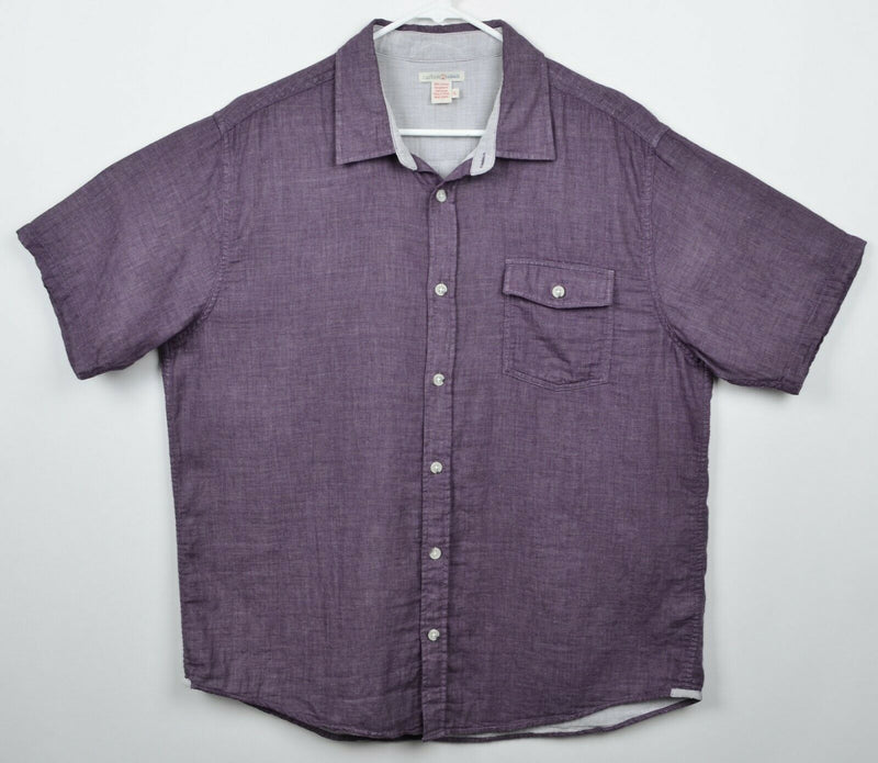 Carbon 2 Cobalt Men's Sz Large Purple Button-Front Short Sleeve Shirt
