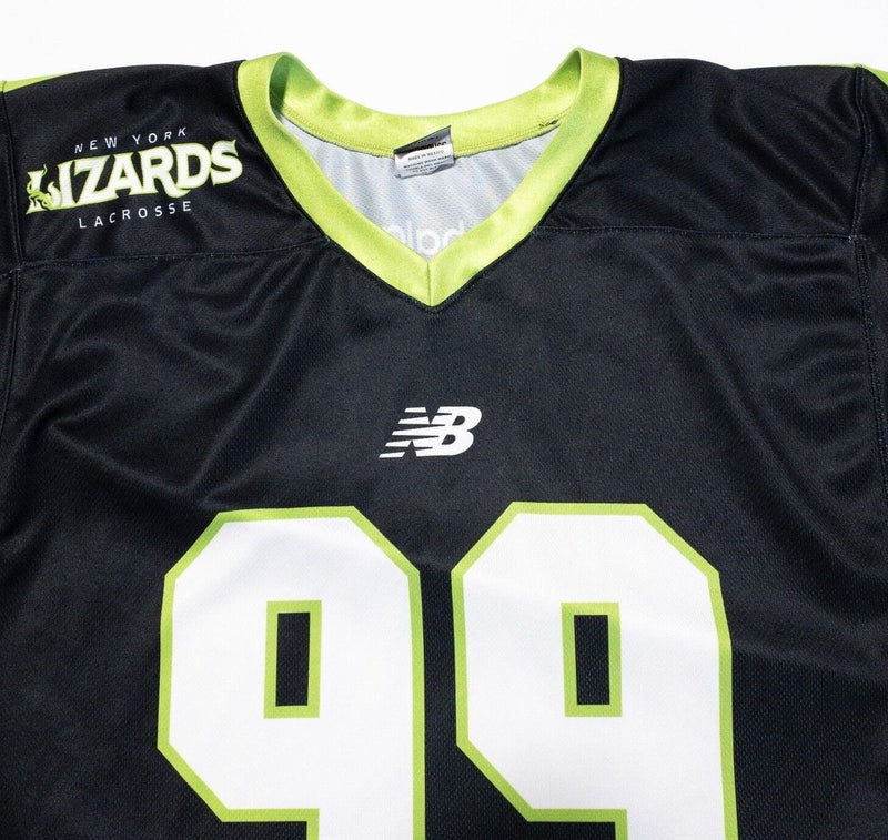 New York Wizards Lacrosse Jersey Men's Fits Small New Balance MLL Black Lime