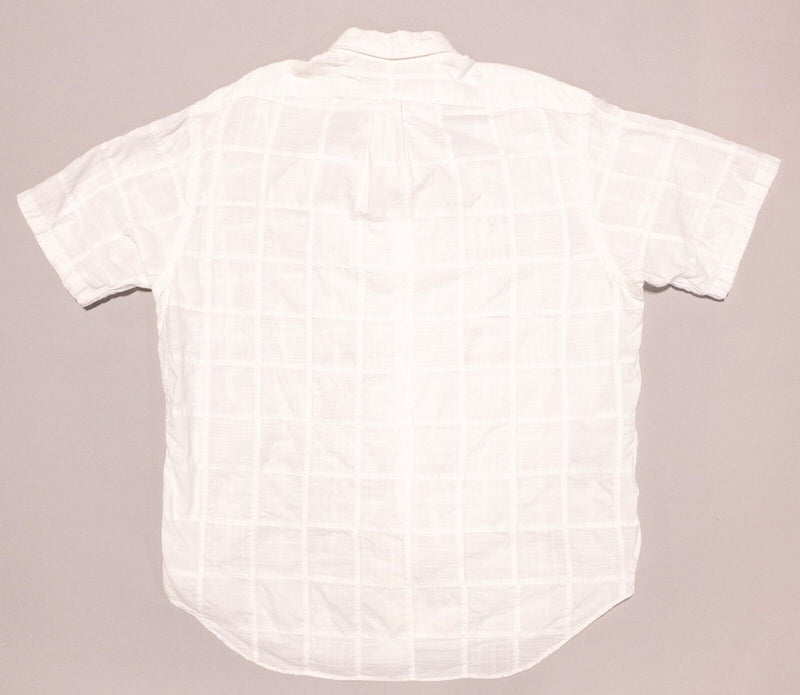 Polo Ralph Lauren Blake Shirt XL Men's White Textured Check 90s S/S Button-Down