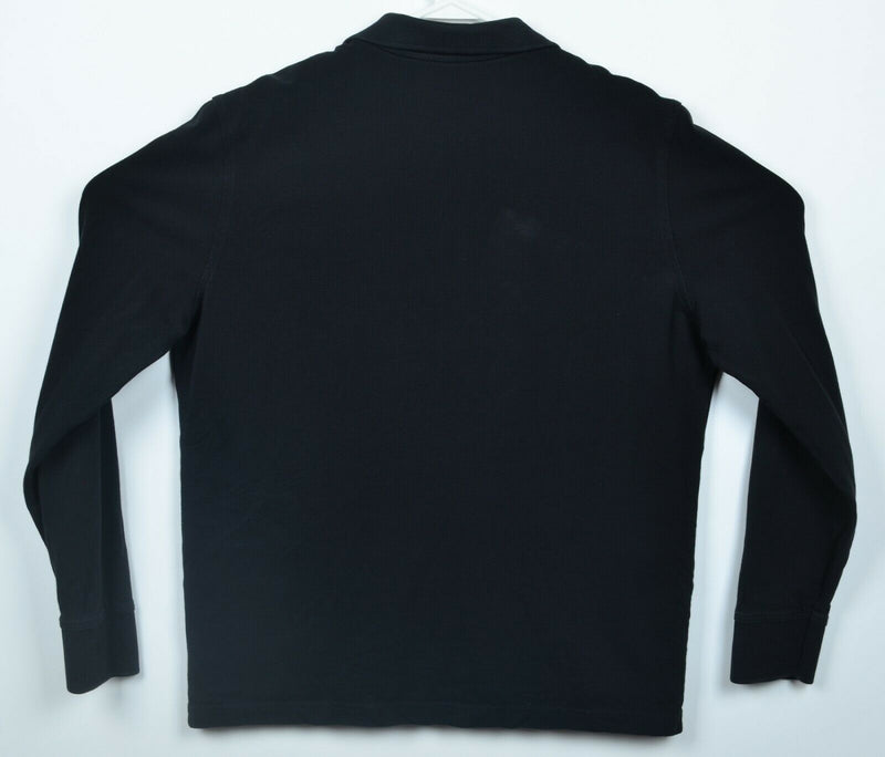 UNTUCKit Men's Large Solid Black Pima Cotton Long Sleeve Polo Shirt