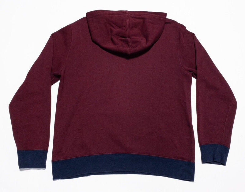 Polo Bear Ralph Lauren Hoodie Boys XL Football Study Student Maroon Red Pullover