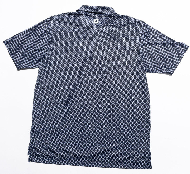 FootJoy Golf Shirt Men's XL Blue Geometric Wicking Performance Polo
