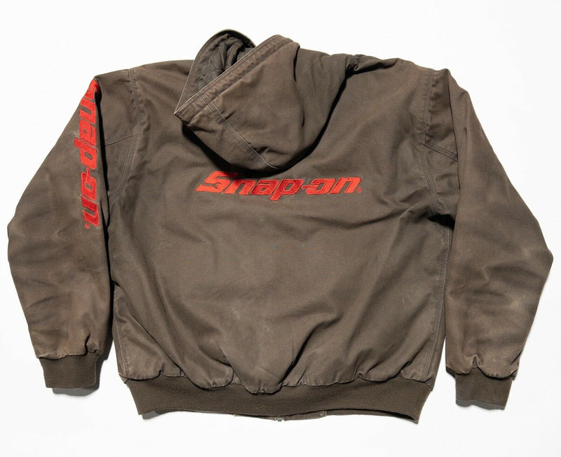 Snap-On Tools RA Colorblock Jacket Men's XL Brown Canvas Lined Full Zip Hooded