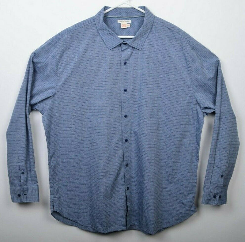 Carbon 2 Cobalt Men's 2XL Blue Polka Dot Long Sleeve Button-Front Shirt