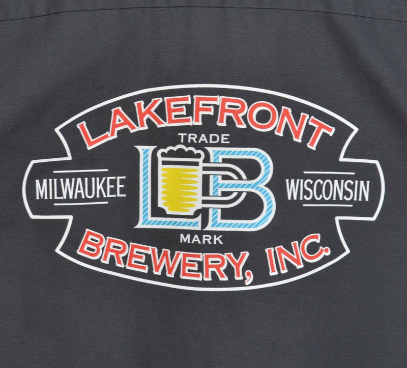 Lakefront Brewery Men Medium Milwaukee Beer Red Kap Uniform Delivery Work Shirt