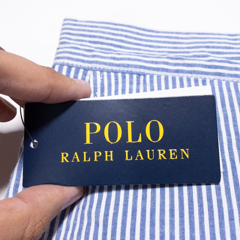 Polo Ralph Lauren Pants Men's 36x32 Straight Fit Stretch Blue White Stripes