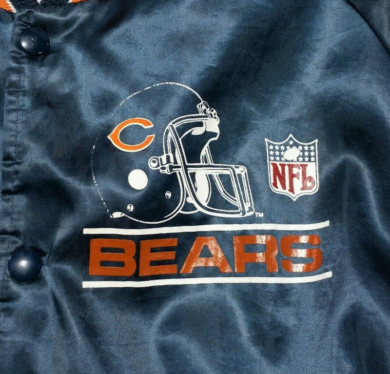 Chicago Bears Chalk Line Jacket Men's Medium Vintage 80s Bomber Satin Style Snap