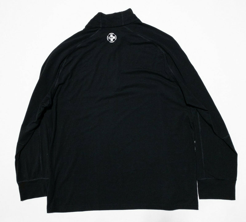 RLX Ralph Lauren Men's 2XL Solid Black Logo Polyester Wicking 1/4 Zip Jacket