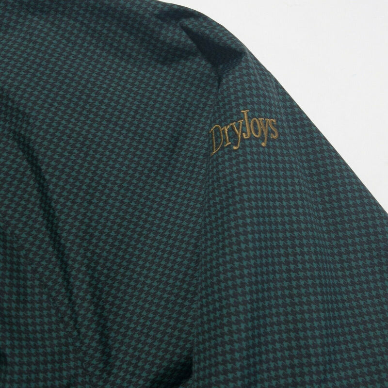 FootJoy DryJoys Men's 2XL Green Black Houndstooth Full Zip Wind Rain Golf Jacket