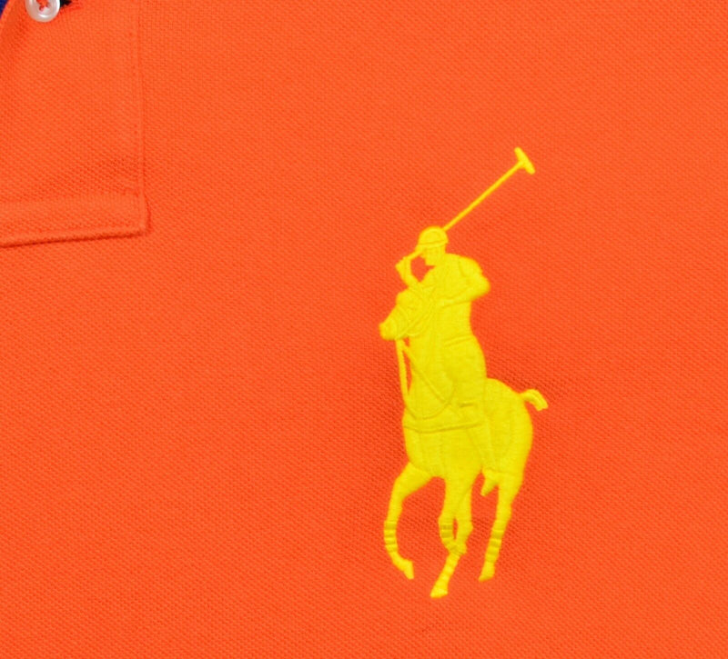 Polo Ralph Lauren Men's Medium Big Pony Embroidered Solid Orange Polo Shirt