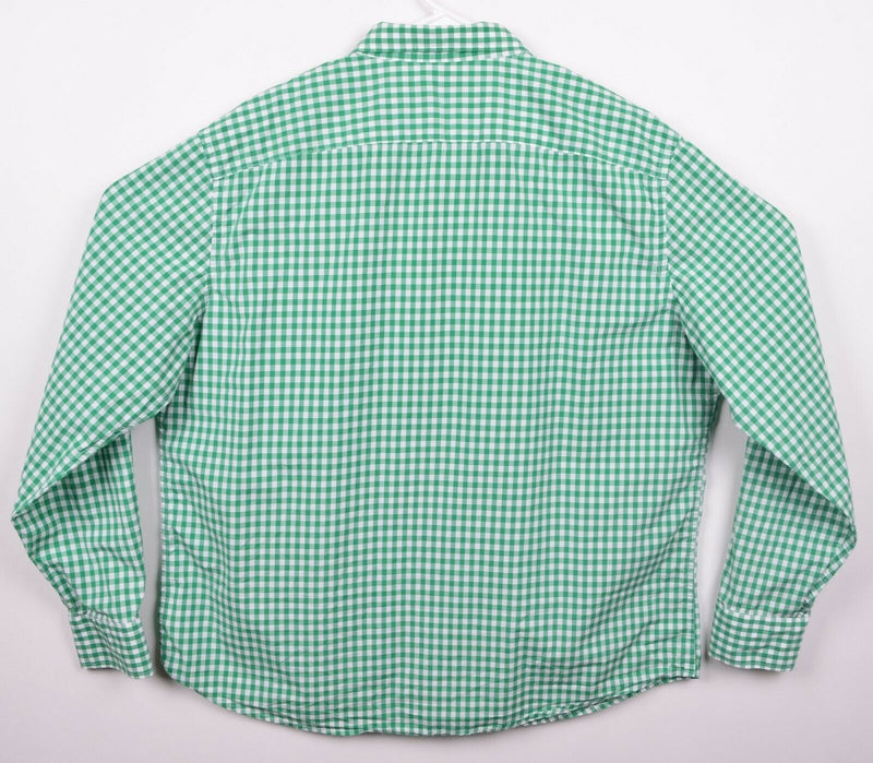 UNTUCKit Men's Sz 2XL Green White Gingham Check Plaid Button-Down Shirt